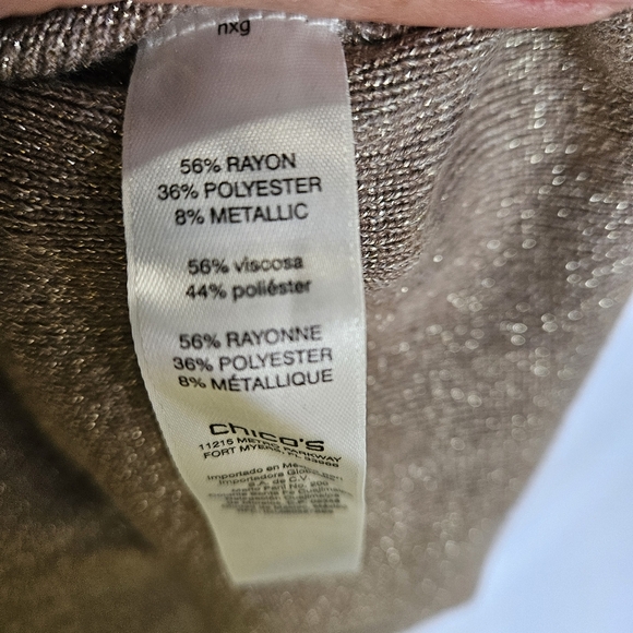 Chicos Metallic Gold Turtleneck Sweater - Picture 9 of 10